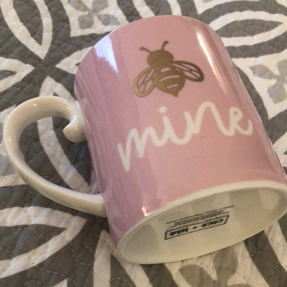 SALE 2 for $26 / 3 for $33 Bee Mine 🐝 Coco + Lola Coffee Mug / Cup, Pink & Gold